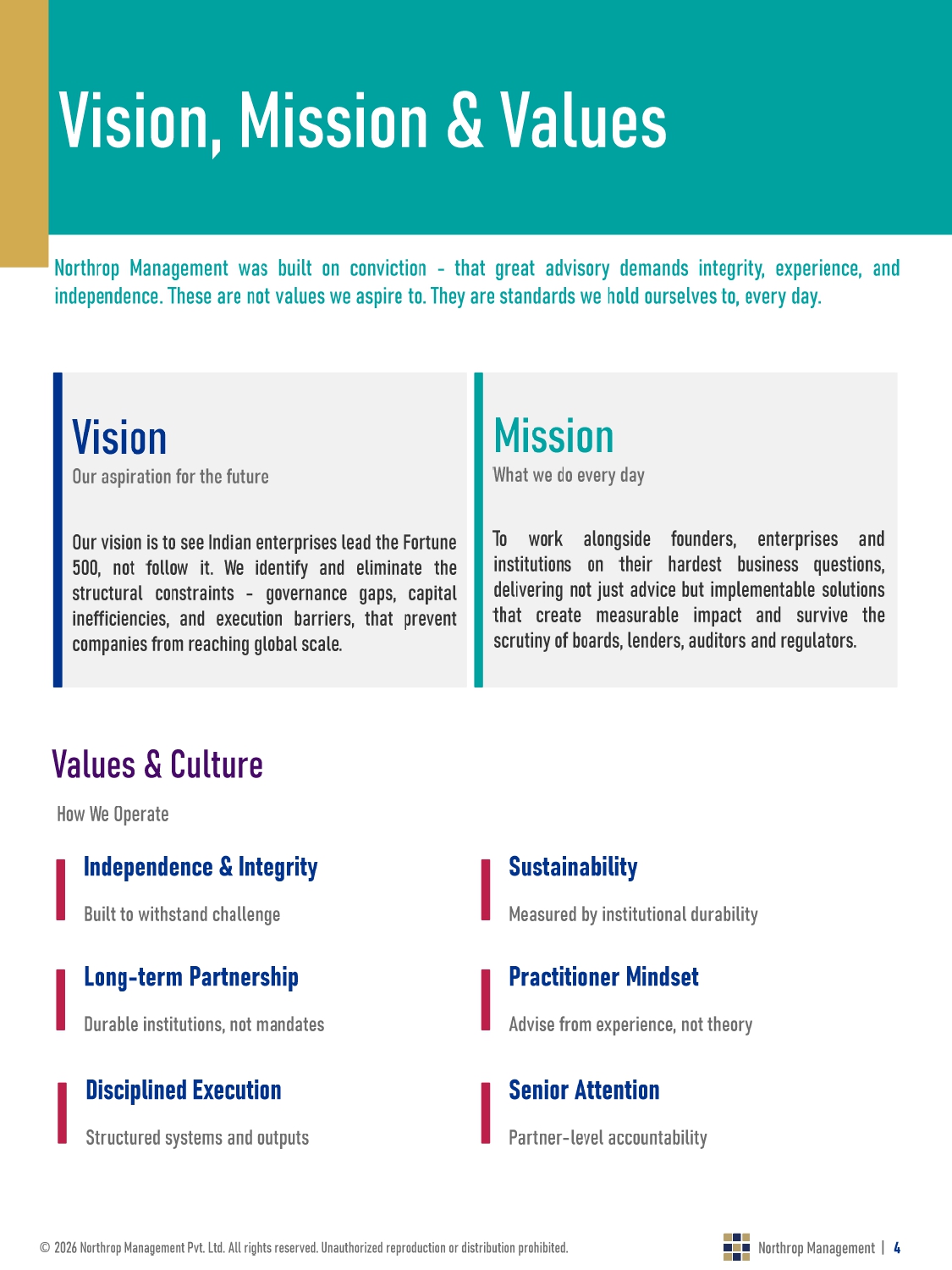Northrop Management Corporate Profile Slide 4